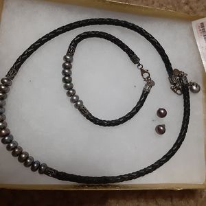 Black pearl jewelry set